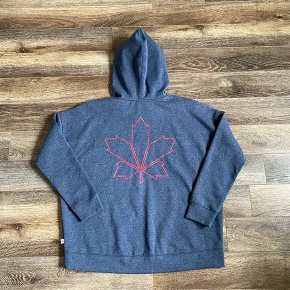 HBC Strong and Free Team Canada Heather Blue  Olympics Hoodie - Picture 7 of 7